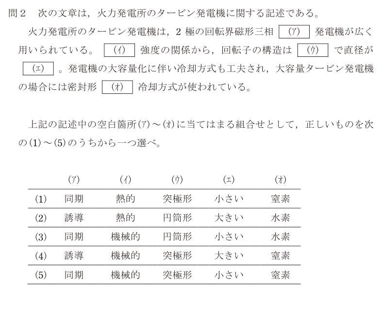 令和4年度 上期 電力 問2 の問題文
