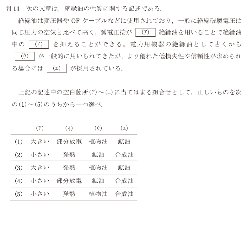 令和4年度 下期 電力 問14 の問題文