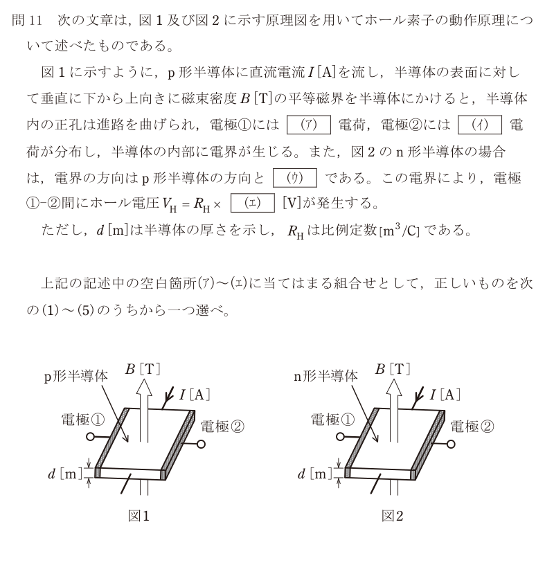 令和5年度 上期 理論 問11 の問題文