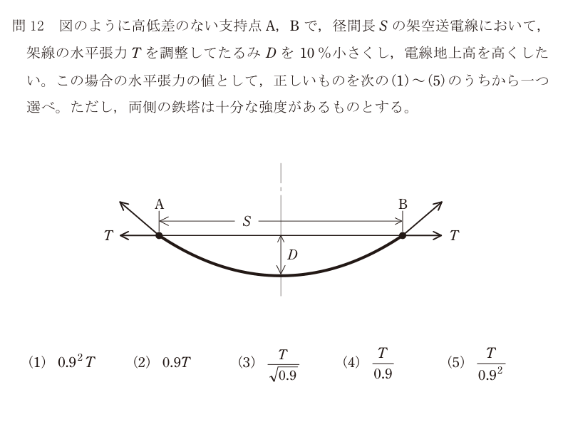 令和6年度 上期 電力 問12 の問題文