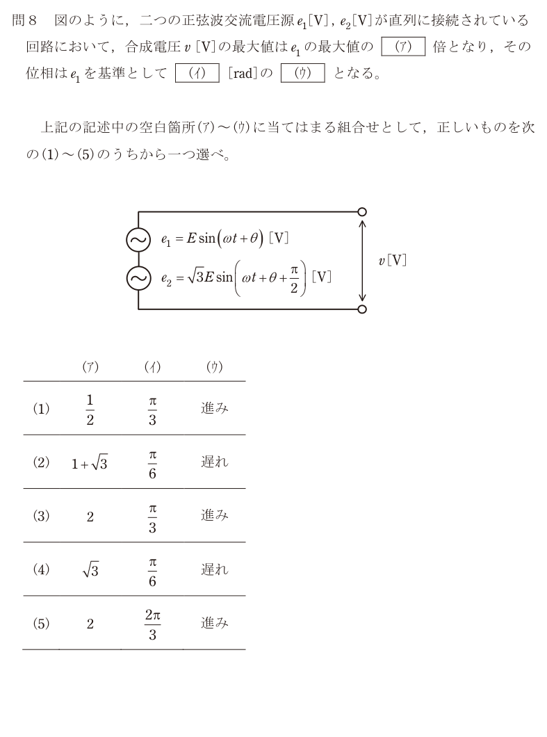 令和6年度 下期 理論 問8 の問題文