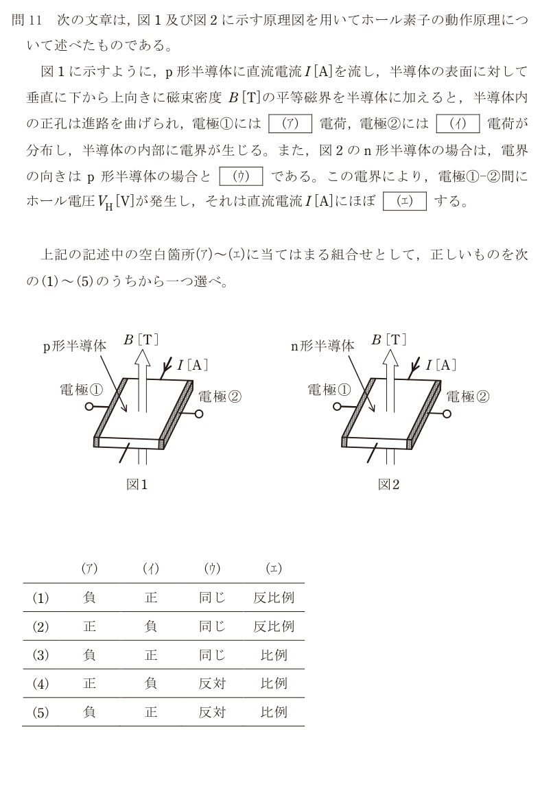 令和7年度 上期 理論 問11 の問題文