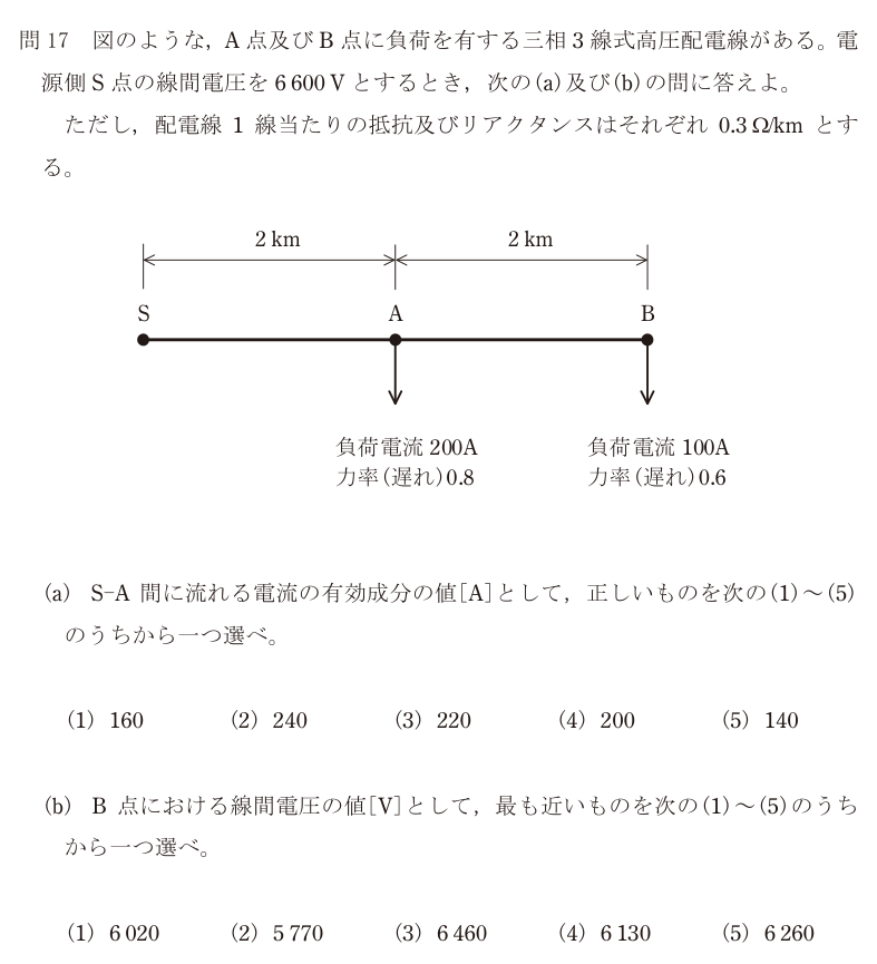 令和7年度 下期 電力 問17 の問題文